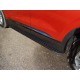 Пороги алюминиевые Slim Line Black для Hyundai Santa Fe 2018-2021
