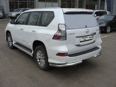 Защита задняя двойные уголки 76-42 мм для Lexus GX460 № LEXGX46014-07