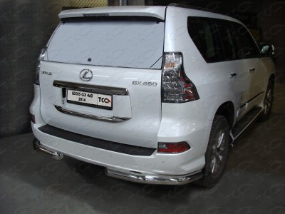 Защита заднего бампера уголки 76 мм для Lexus GX460 № LEXGX46014-08