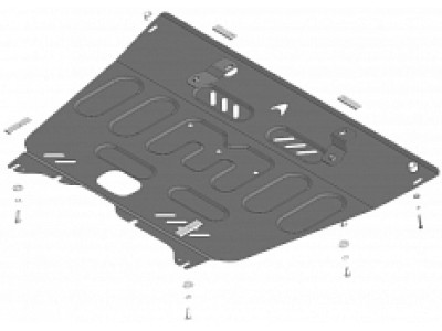 Защита картера двигателя и КПП (1,5 мм, сталь) для GAC GS8 2023-н.в., GAC M8 2023-н.в. №57802