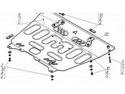 Защита картера двигателя и КПП (1,5 мм, сталь) для GAC GS8 2023-н.в., GAC M8 2023-н.в.