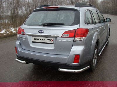 Защита заднего бампера уголки 60 мм для Subaru Outback № SUBOUT14-09