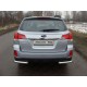 Защита заднего бампера уголки 60 мм ТСС для Subaru Outback 2012-2014