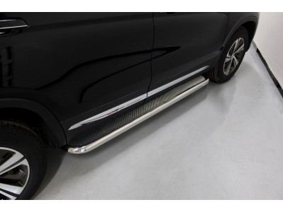 Пороги с площадкой нержавеющий лист 60 мм для Changan CS75 № CHANCS7520-20