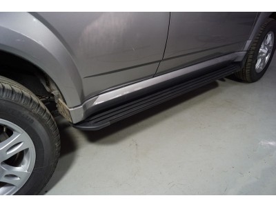 Пороги алюминиевые Slim Line Black для Haval H5 № HAVH520-33B