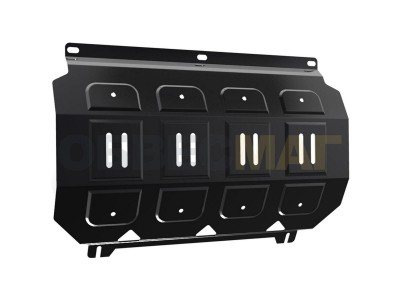 Защита радиатора Автоброня сталь 2 мм на Mitsubishi Pajero Sport/L200 № 111.04005.1