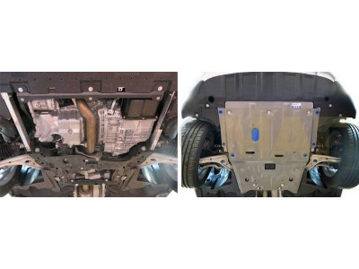 Защита картера и КПП Rival для 1,6/1,6T/2,0/2,0T алюминий 4 мм для Infiniti Q30/QX30/Mercedes-Benz A-class/B-class/CLA- 2012-2021