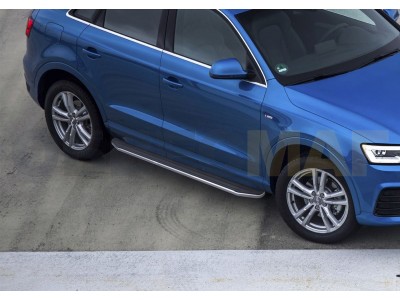 Пороги алюминиевые Rival Premium для Audi Q3 2011-2018
