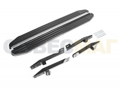 Пороги алюминиевые Rival Premium для Honda CR-V 2007-2012