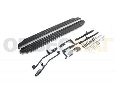 Пороги алюминиевые Rival Premium для Kia Sorento 2012-2020