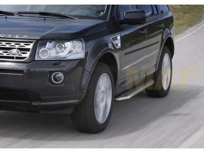 Пороги алюминиевые Rival Premium для Land Rover Freelander 2 2006-2014