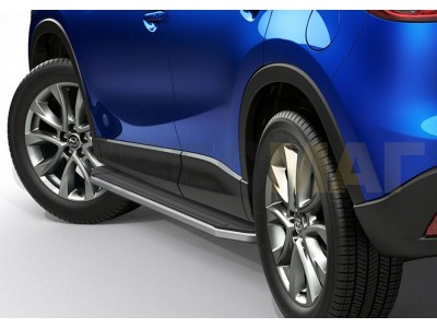 Пороги алюминиевые Rival Premium для Mazda CX-5 2011-2017