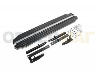 Пороги алюминиевые Rival Premium для Mitsubishi ASX/Outlander/Peugeot 4007/4008/Citroen C 2006-2021