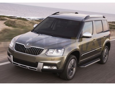 Пороги алюминиевые Rival Premium для Skoda Yeti № A173ALP.5101.1