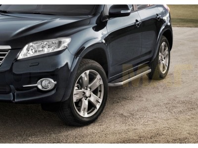 Пороги алюминиевые Rival Premium для Toyota RAV4 Длинная база 2006-2013