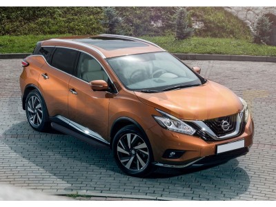 Пороги алюминиевые Rival Black для Nissan Murano № A180ALB.4108.3