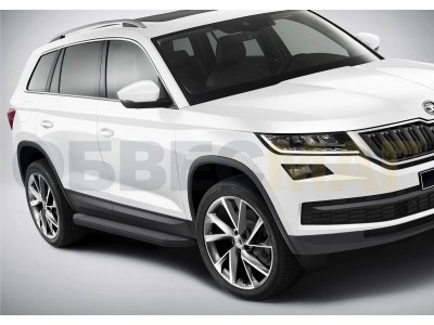 Пороги алюминиевые Rival Black для Skoda Kodiaq № A180ALB.5102.2