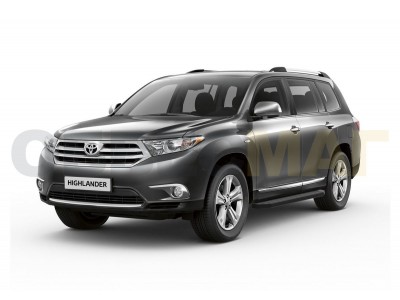 Пороги алюминиевые Rival Black для Toyota Highlander № A180ALB.5704.1