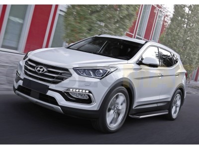 Пороги алюминиевые Rival Premium для Hyundai Santa Fe/Santa Fe Premium № A180ALP.2305.2