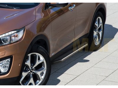 Пороги алюминиевые Rival Premium для Kia Sorento Prime 2015-2021
