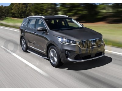 Пороги алюминиевые Rival Premium для Kia Sorento Prime № A180ALP.2803.4