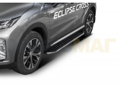 Пороги алюминиевые Rival Premium для Mitsubishi Eclipse Cross 2018-2021