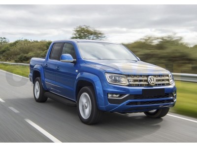 Пороги алюминиевые Rival Black для Volkswagen Amarok № A193ALB.5803.2