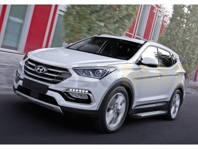 Пороги алюминиевые Rival BMW-Style для Hyundai Santa Fe/Santa Fe Premium № D180AL.2305.2