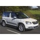 Пороги алюминиевые Rival Black New для Skoda Yeti 2009-2018
