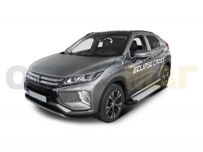 Пороги алюминиевые Rival Silver New для Mitsubishi Eclipse Cross № F180AL.4007.1