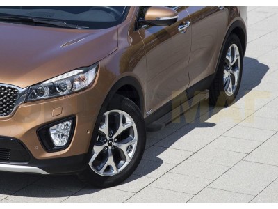 Пороги алюминиевые Rival Black New для Kia Sorento Prime 2015-2021