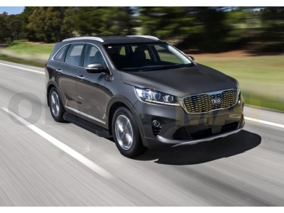 Пороги алюминиевые Rival Black New для Kia Sorento Prime № F180ALB.2803.4