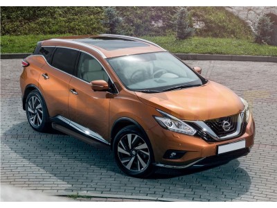 Пороги алюминиевые Rival Black New для Nissan Murano № F180ALB.4108.3