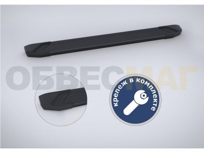 Пороги алюминиевые Rival Black New для Нива ВАЗ 2131 1993-2021