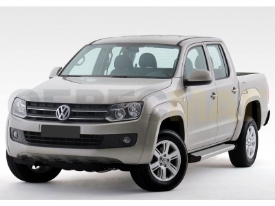 Пороги алюминиевые Rival Silver New для Volkswagen Amarok № F193AL.5803.1