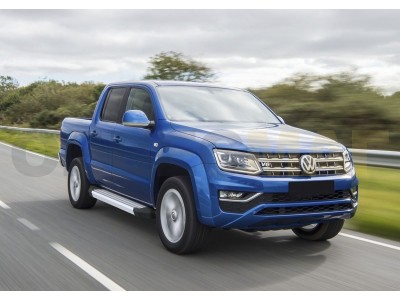 Пороги алюминиевые Rival Silver New для Volkswagen Amarok № F193AL.5803.2