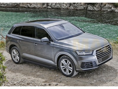 Пороги алюминиевые Rival Black New для Audi Q7 № F193ALB.0304.1