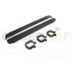 Пороги алюминиевые Rival Black New для Mitsubishi L200 2006-2021