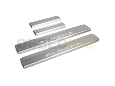 Накладки порогов Rival с надписью 4 штуки для Nissan Almera № NP.4104.3