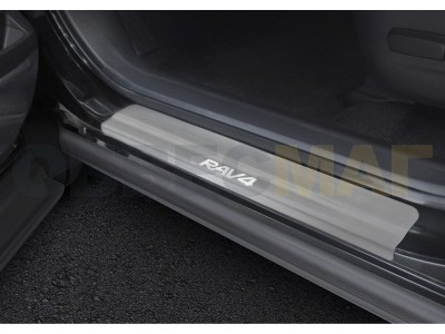 Накладки порогов Rival с надписью 4 штуки для Toyota RAV4 2013-2019
