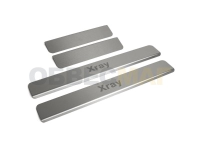 Накладки порогов Rival с надписью 4 штуки для Lada XRay № NP.6008.3