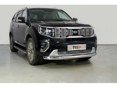 Защита передняя овальная 75х42 мм для Kia Mohave № KIAMOH20-15