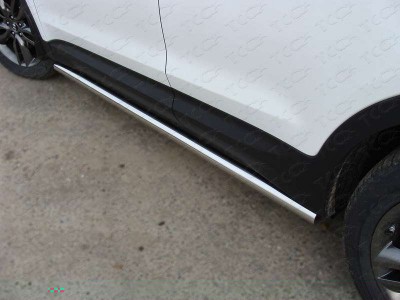 Пороги труба 60 мм для Hyundai Santa Fe № HYUNSF12-05