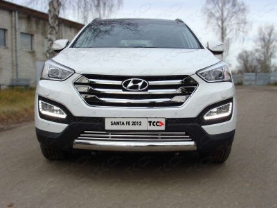 Накладка решётки радиатора 16 мм для Hyundai Santa Fe № HYUNSF12-09
