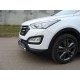 Защита передняя овальная короткая 75-42 мм ТСС для Hyundai Santa Fe 2012-2015