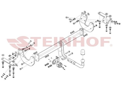 Фаркоп для Nissan X-Trail T32 2014-2017, 2017-2022, Renault Koleos 2016-2020 условно-съемное крепление шара №R-047