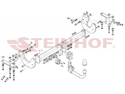 Фаркоп для Nissan X-Trail T32 2014-2022, Renault Koleos II 2016-2020 вертикальное быстросъемное крепление шара на ключе №R-048
