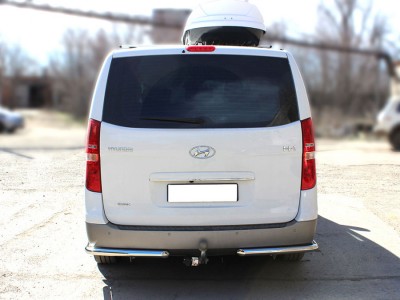 Защита заднего бампера "уголки" одинарные d-53 для Hyundai H-1 Starex 2017 – н.в. HYH117_3.1