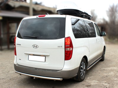 Защита заднего бампера радиусная одинарная d-53 Технотек для Hyundai H-1 Starex 2017 – н.в.