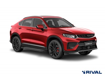 Порог-площадка "Black" F180ALB + комплект крепежа для Geely Tugella 2020-н.в. №F180ALB.1907.1